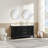 Organnice 60" Black Double Sink Bathroom Vanity with White Engineered Stone Top