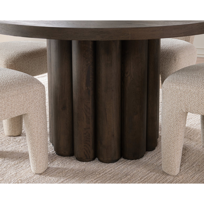 Tiber Round Dining Table, Toasted Brown
