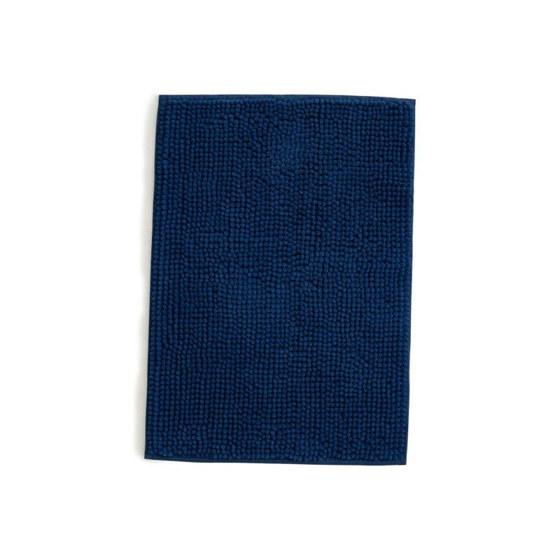 Linenspa Chenille Bath Mat, Navy