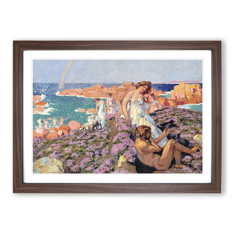 Ulysses with Calypso by Maurice Denis - Picture Frame Painting, 36cm H x 48cm W x 2cm D, Walnut Framed