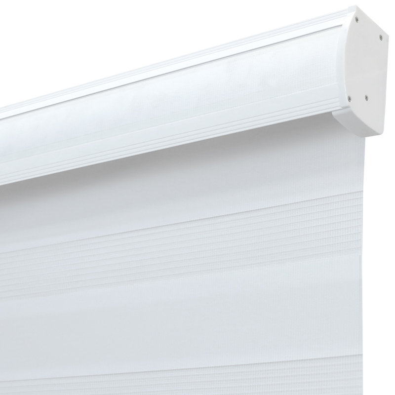 Store zébré sans cordon filtrant la lumière, L 34 po x L 72 po, Blanc