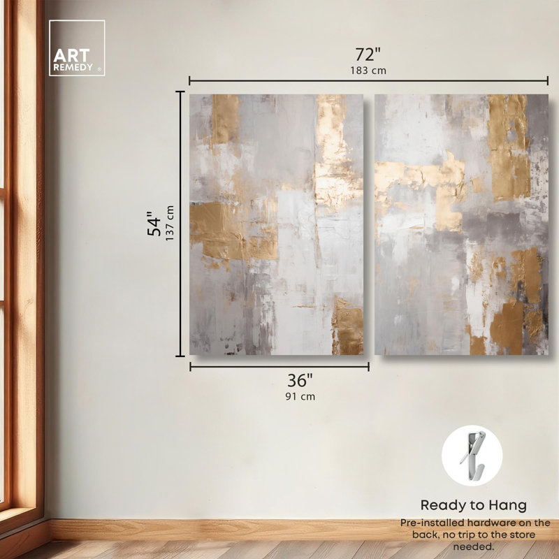 Tranquility Gold Art , 54" H x 36" W, Toile tendue, Ne s’applique pas