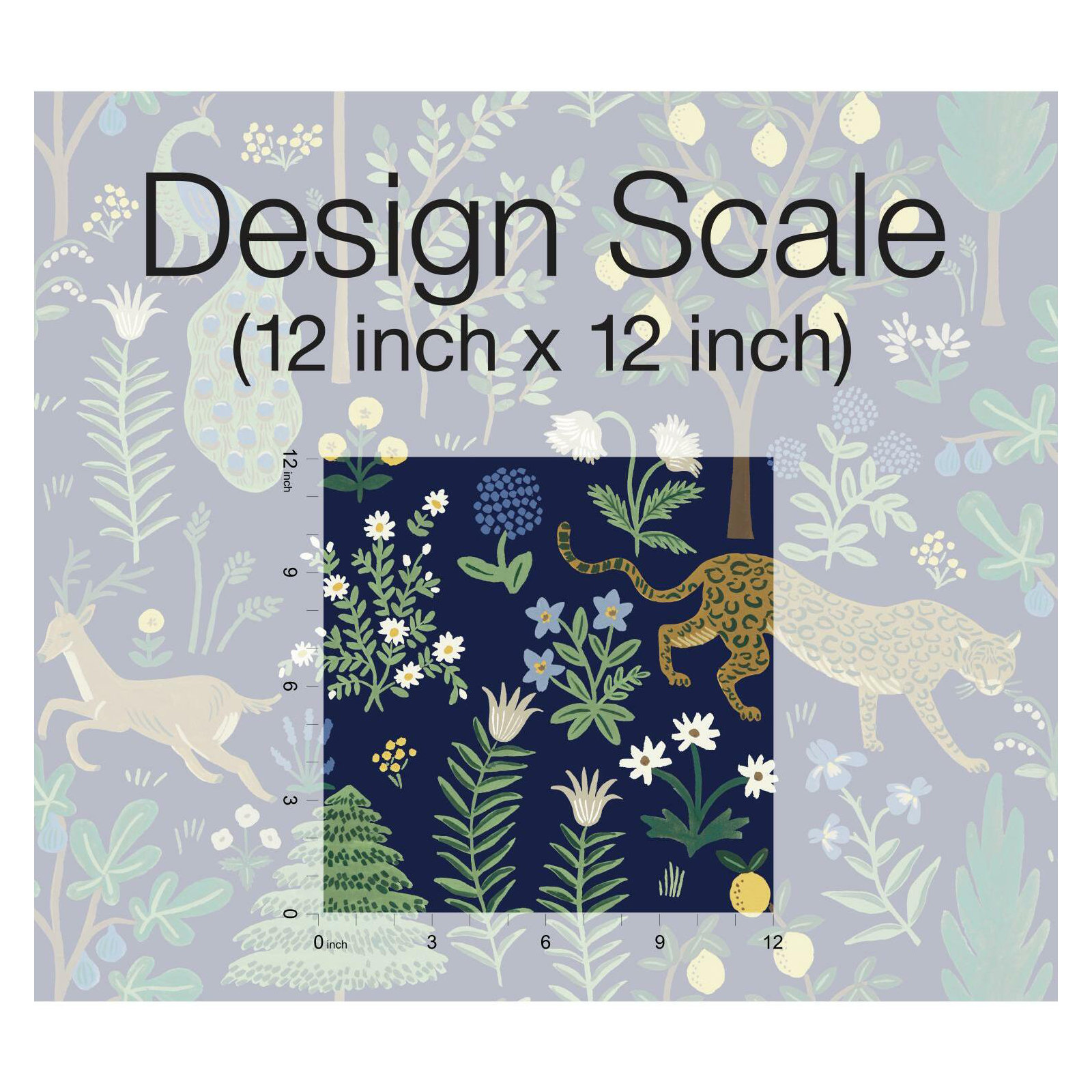 Menagerie 20' L x 27" W Peel and Stick Wallpaper Roll, Blue