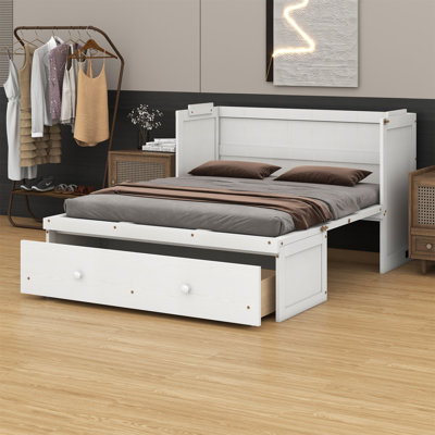 Lit escamotable avec port USB et grand tiroir