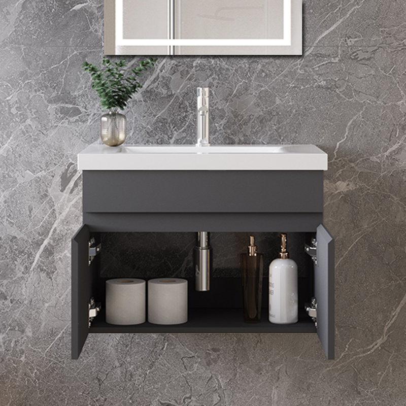 590mm Single Bathroom Vanity with Integrated Ceramic Basin