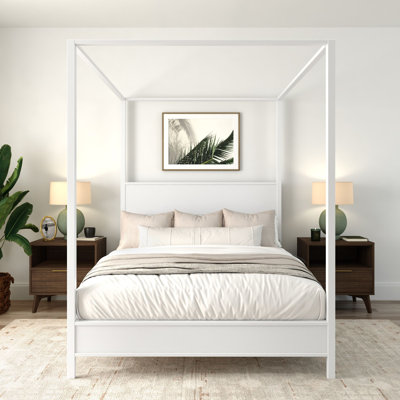 Haven Canopy Bed with Square Post and Wood Headboard