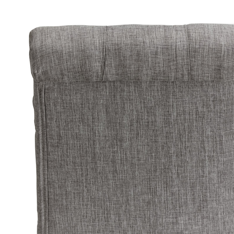 Chaise d'appoint rembourrée et capitonnée Ameriga, Gris, Lin gris