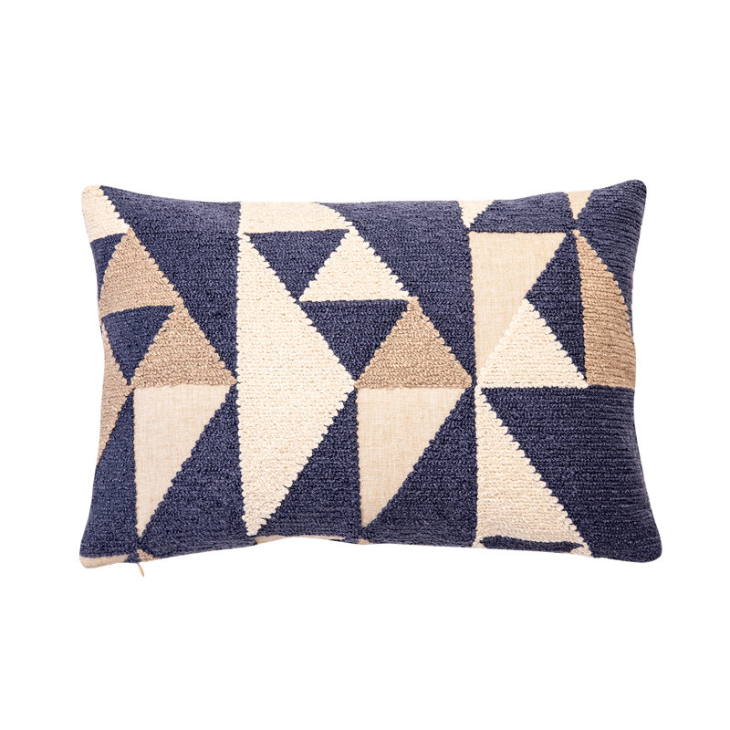 Geometric Reversible Throw Pillow, Blue, 14" x 36"