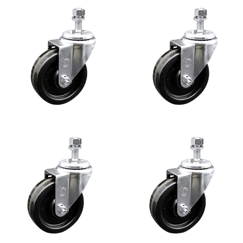Ensemble de roulettes pivotantes 4 po