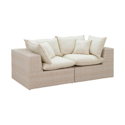 Davida Outdoor Wicker Loveseat with Cushions