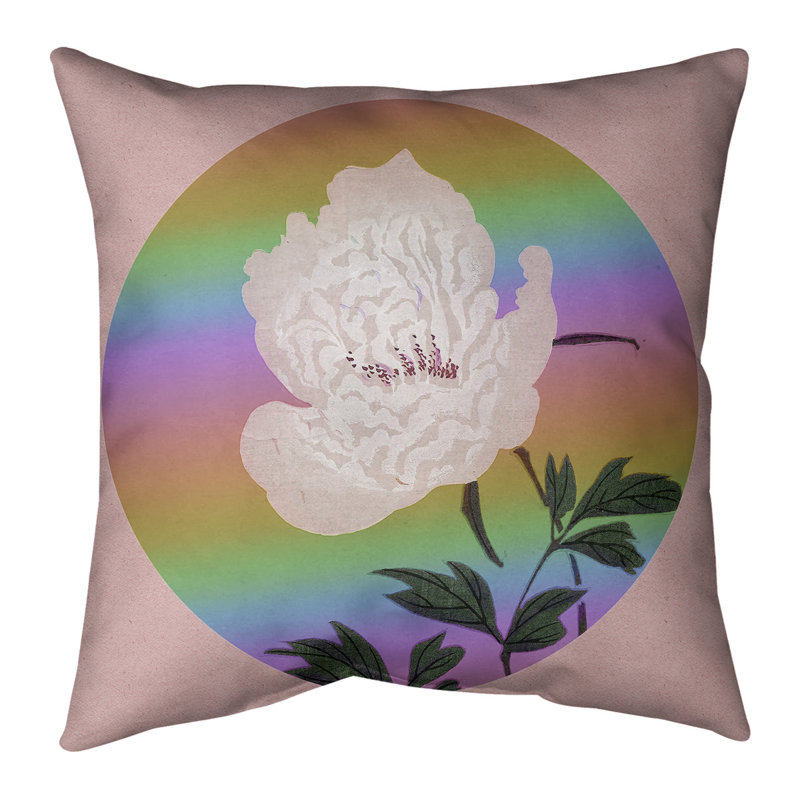 Housse de coussin Keito Sato, Housse de coussin seulement, 26 po x 26 po, Rouge / rose / gris