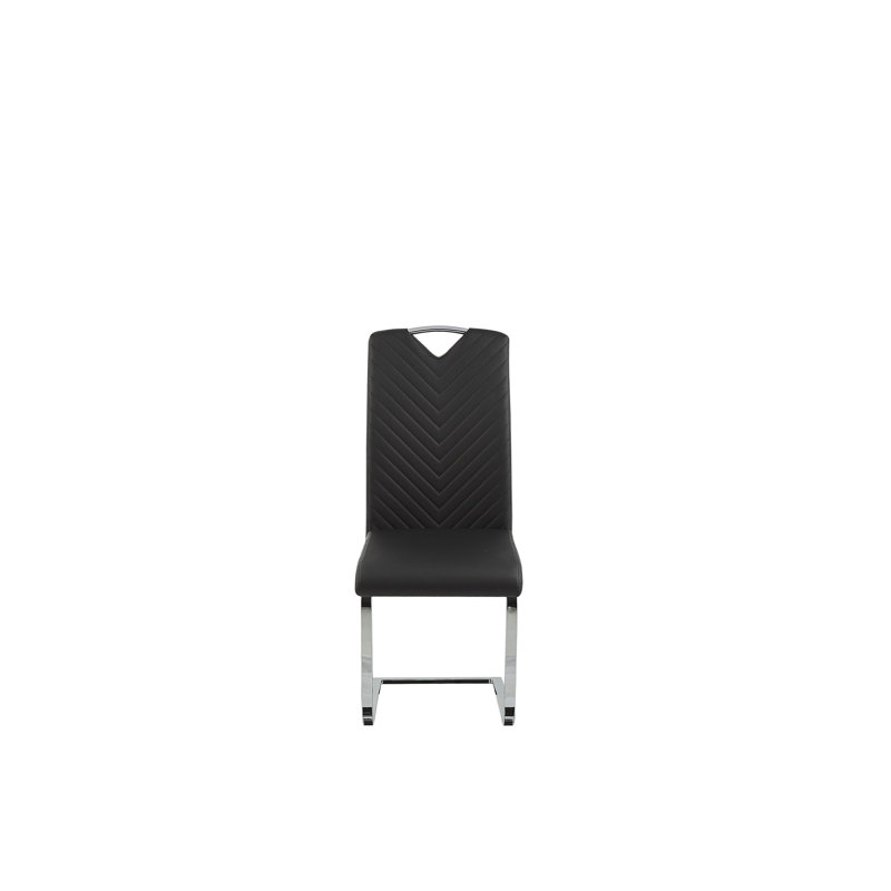 Farmersville 45cm H Upholstered Metal Side Chair, Black