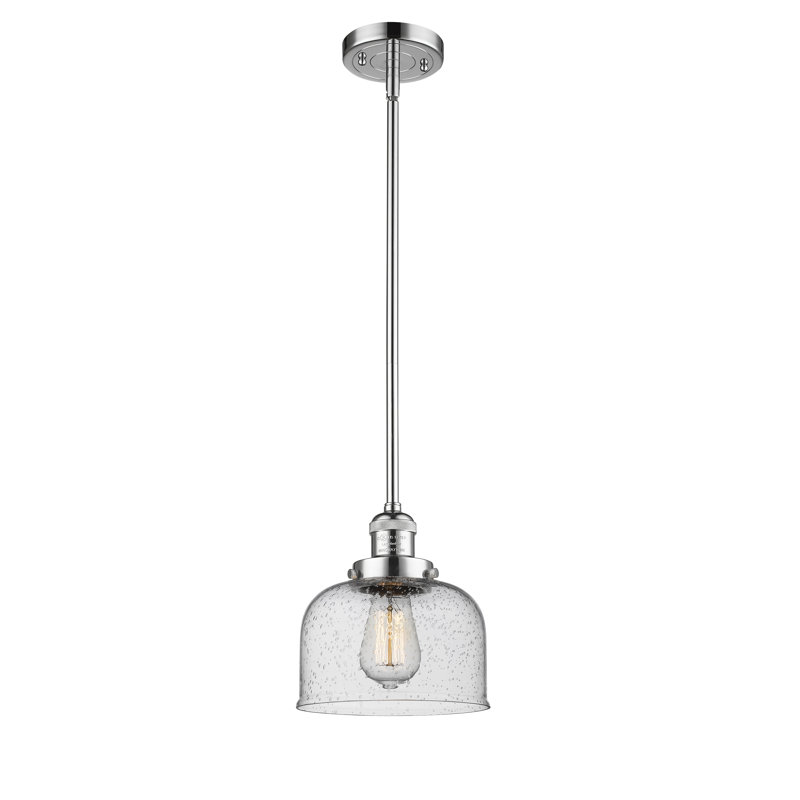 Luminaire suspendu pour dôme simple 1 lumières Whittaker, DEL, Argent mercuré plaqué