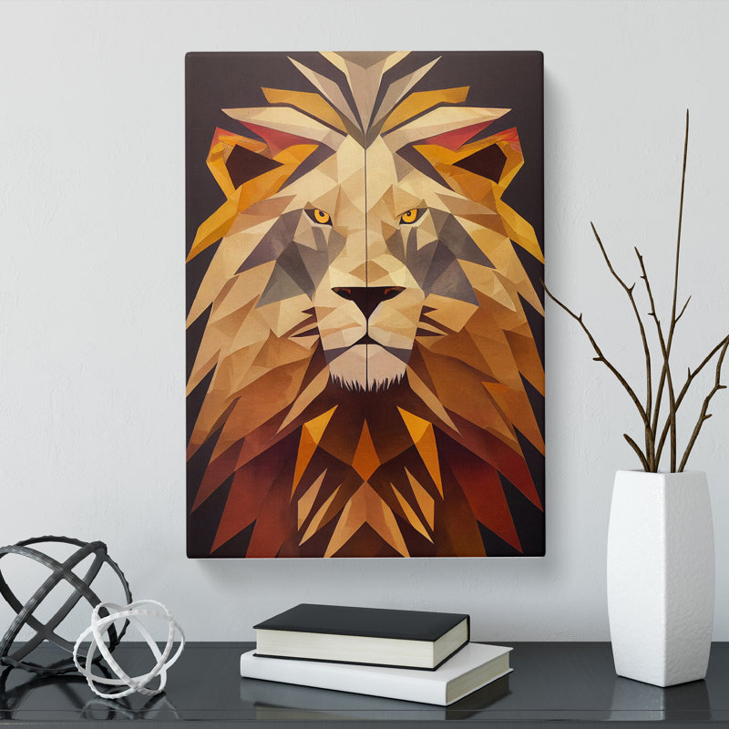 Lion Mural - Wrapped Canvas, 60cm H x 40cm W x 3cm D