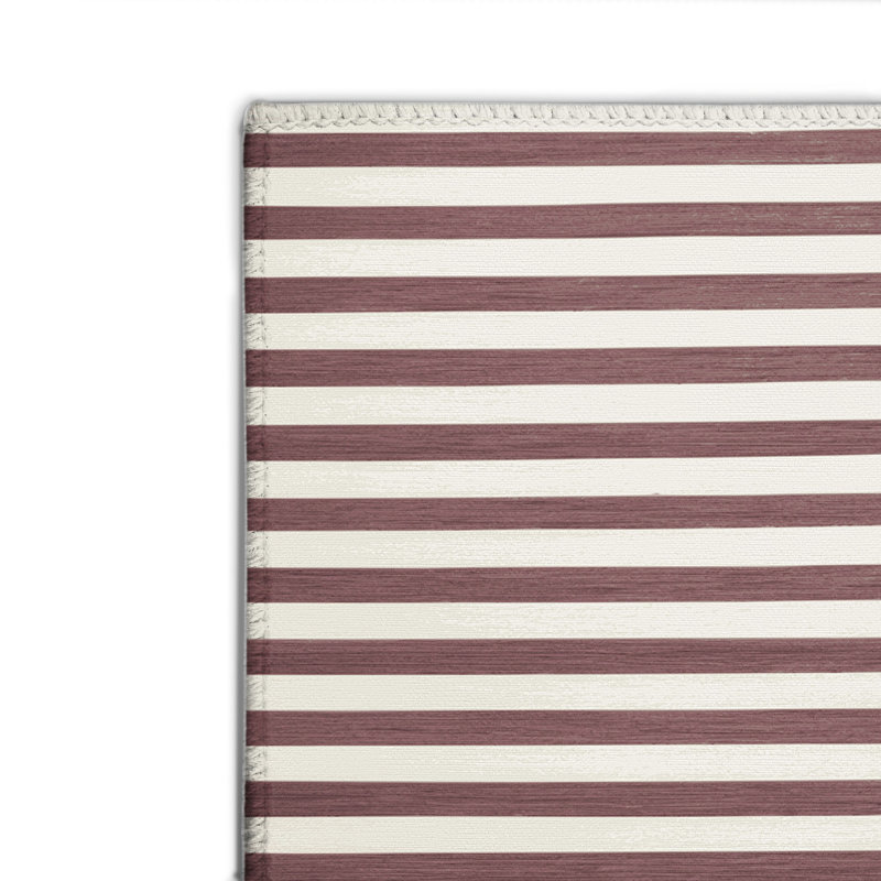 HorizontalStripes Beige Indoor and Outdoor Area Rug, Rectangle 2' x 3'