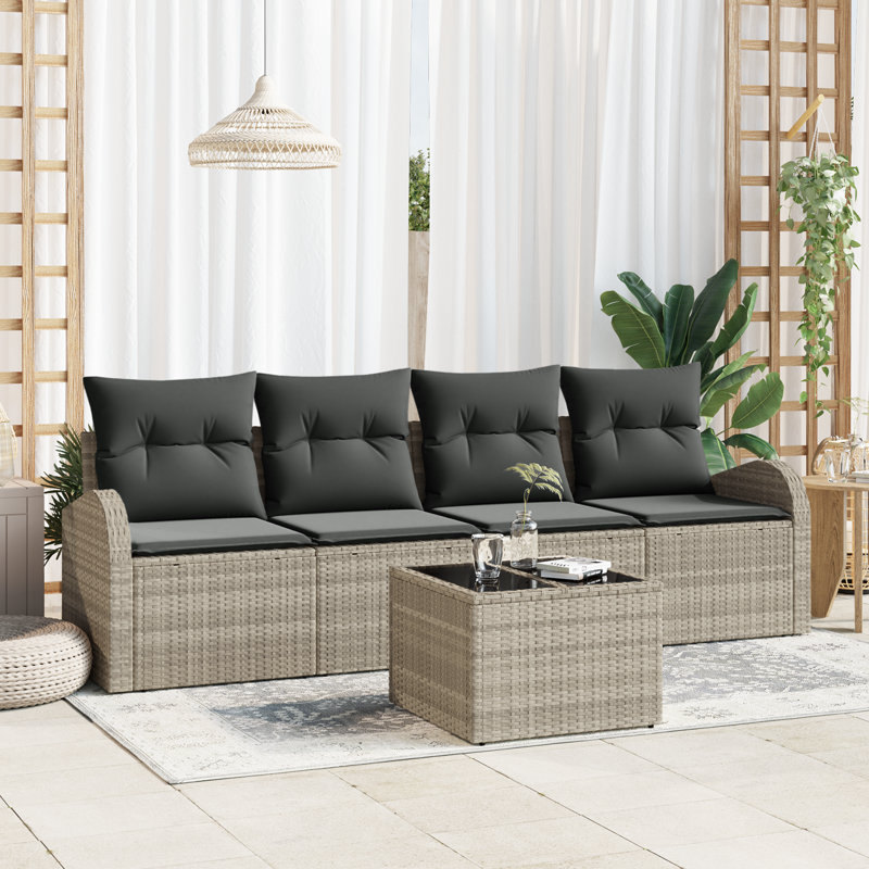 124cm Wide Patio Sofa with Cushions