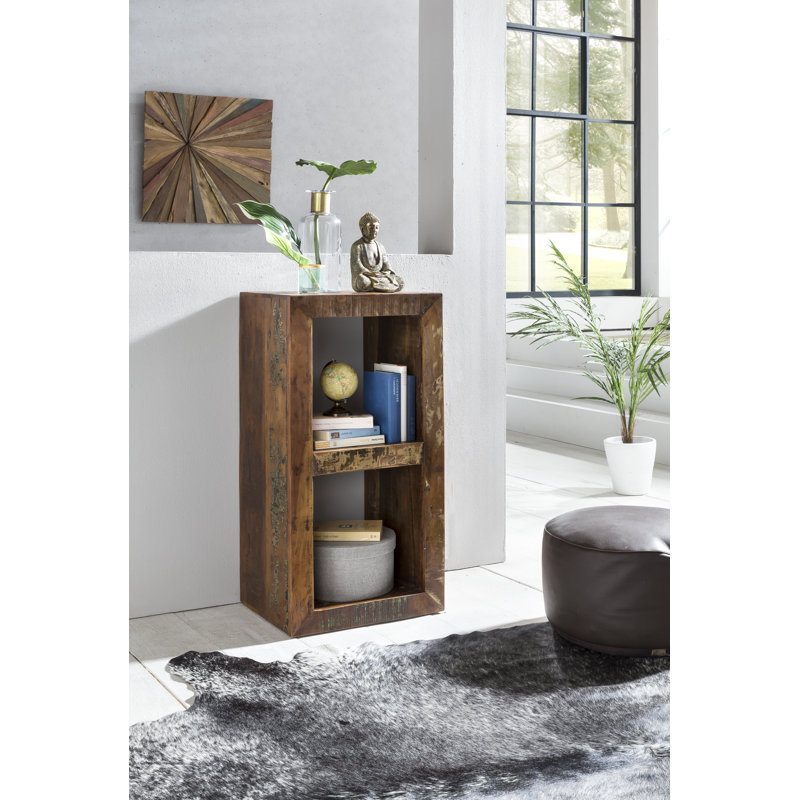 Sagatov 90cm H x 45cm W Solid Wood Cube Bookcase
