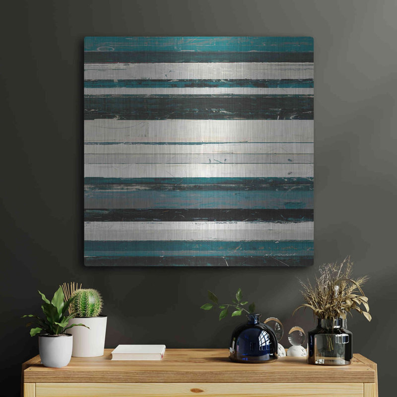  «Blue Zephyr IV» par Mike Schick, art mural en métal, 24 po x 24 po, H 24 po x l 24 po