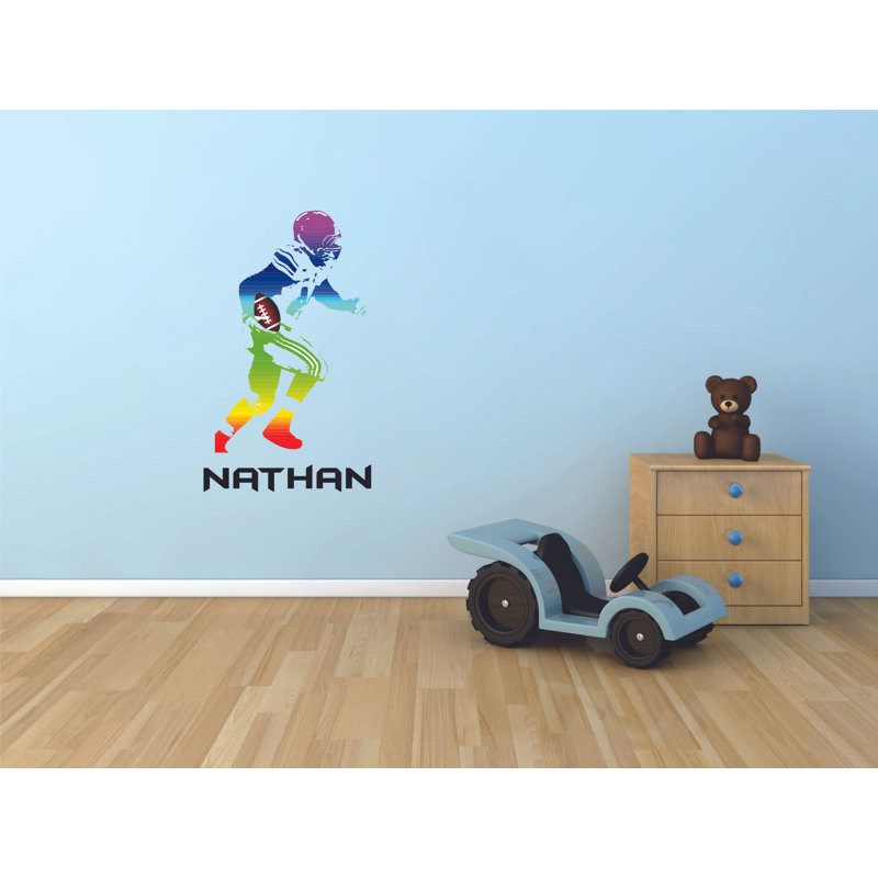 Décalcomanie murale personnalisée de football sportif, H 20 po x l 12 po x P 0,5 po
