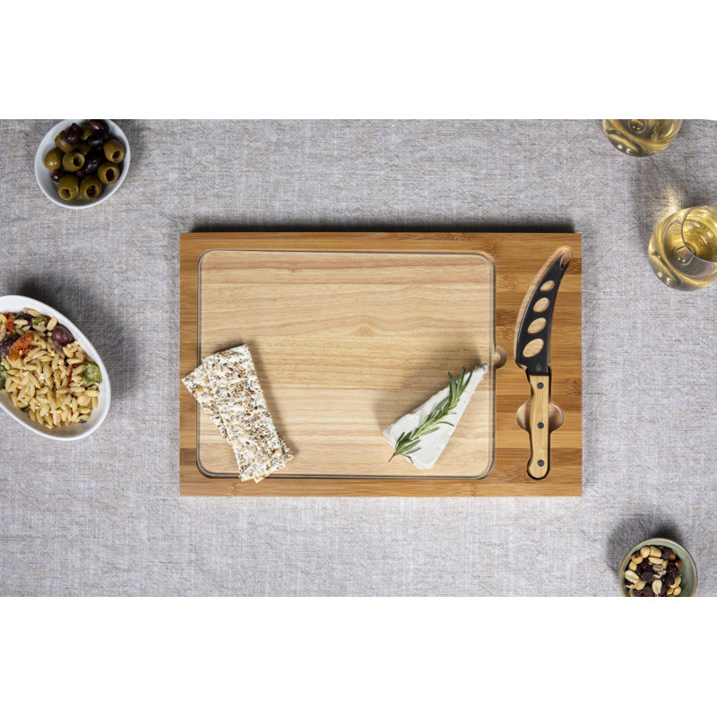 Icon Glass Top Cutting Serving Board & Knife Set Enyeart