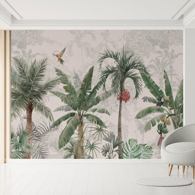 Colourful Tropics Vibrant Jungle with Birds
