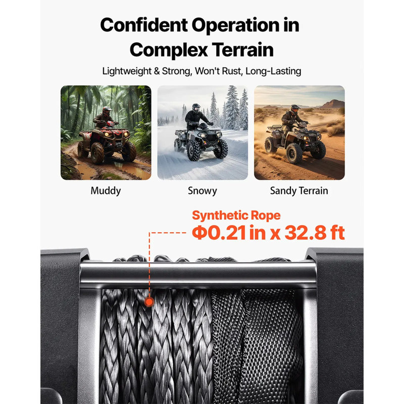 Treuil électrique 3500 lbs, treuil atv / utv 12v DC avec corde synthétique Φ0,21 "x 32,8 pi et télécommande câblée, boîtier de support en aluminium imperméable Ip55 pour attelage, noir