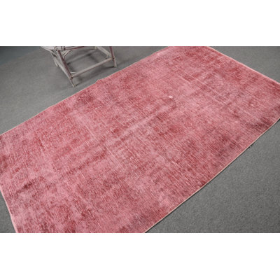 Large Overdyed Turkish Wool Rug for Indoor Spaces in Vibrant Red for Living or Bedroom Decor