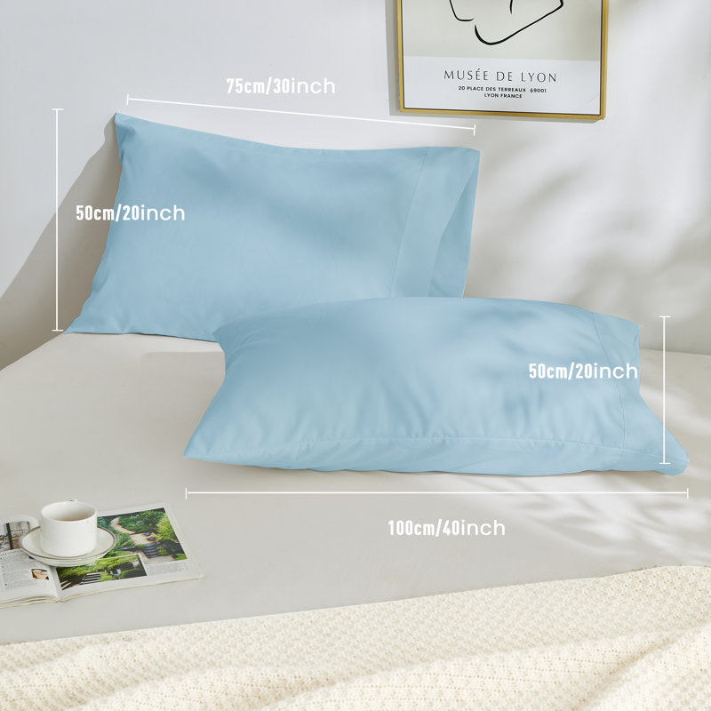 Double Brushed, Skin-Friendly Pillowcase set, Queen Pillow Case, Powder Blue