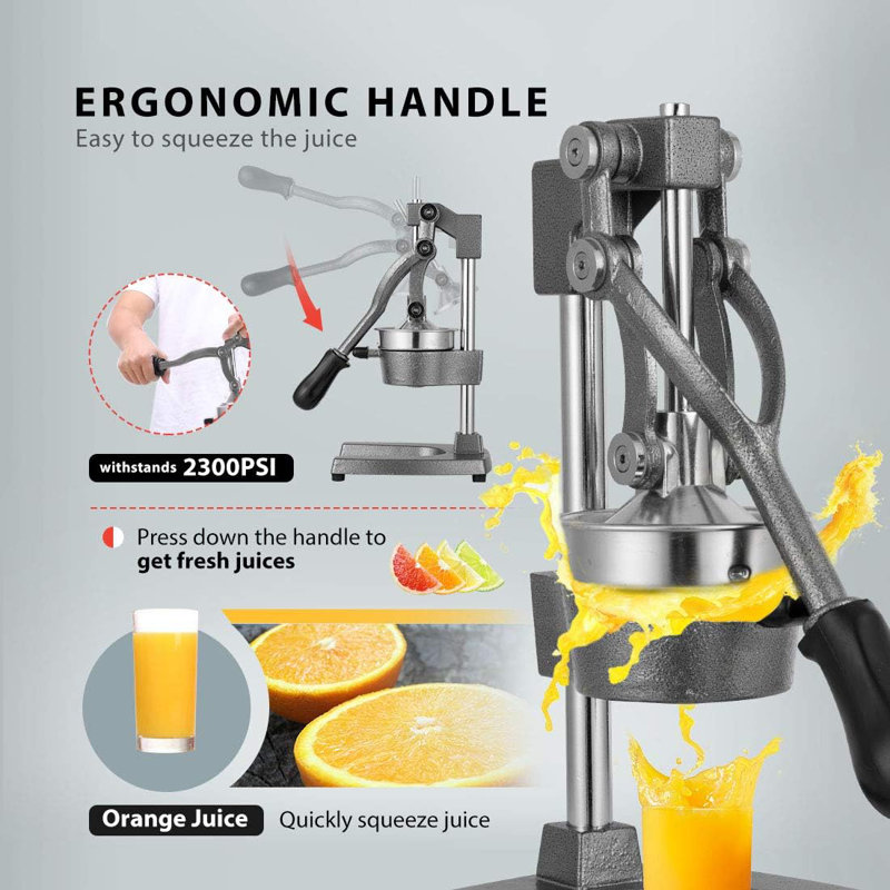 Presse-agrumes manuel en acier inoxydable Specstar, Gris