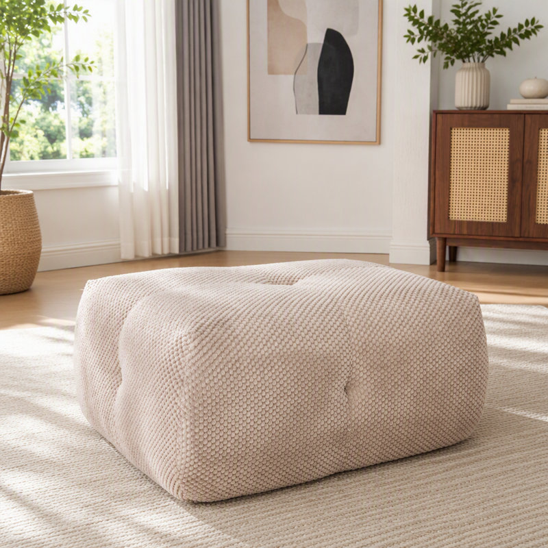 Ensemble de chaises d'appoint modulaires sans accoudoirs avec repose-pieds Cloud, Polyester taupe