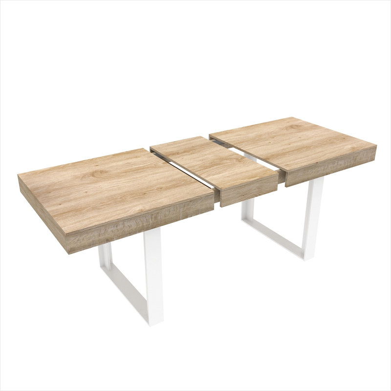Table de salle à manger extensible pour 6, 8, table de cuisine en bois extensible, longue et grande table de conférence extensible