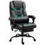 Chaise de bureau de massage à haut dossier avec 6 points de vibration, chaise d'ordinateur inclinable en cuir de polyuréthane, chaise de bureau ergonomique avec repose-pieds réglable à distance-2134778467