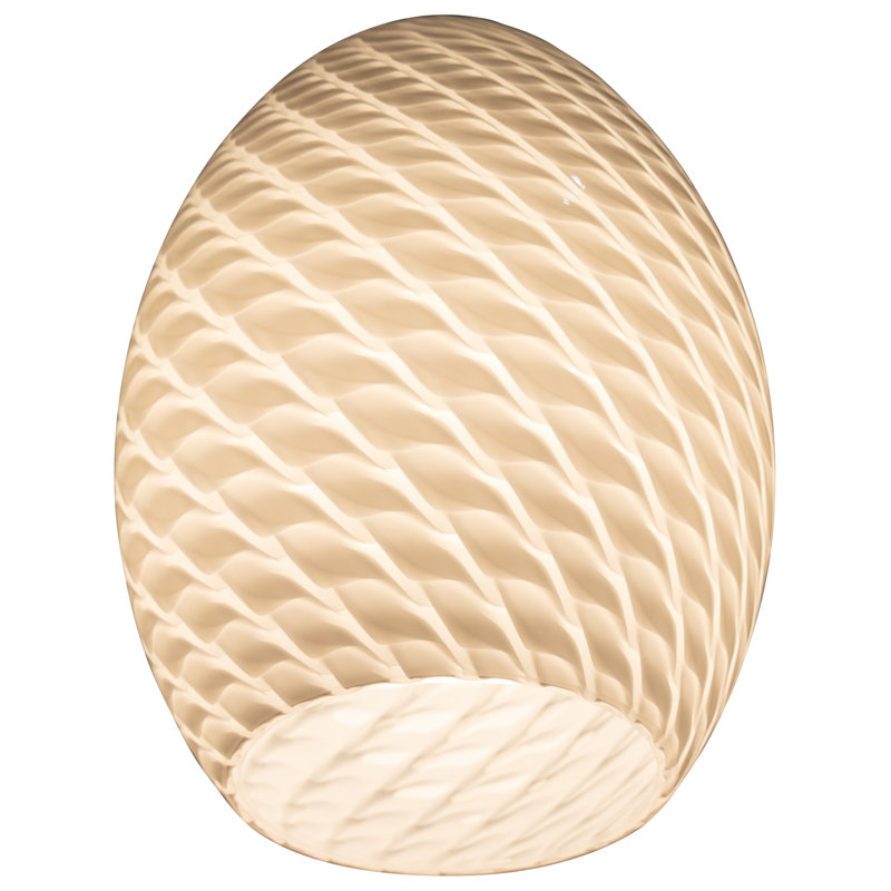 FireBird - Brandy Pendant Glass Shade, White Firebird