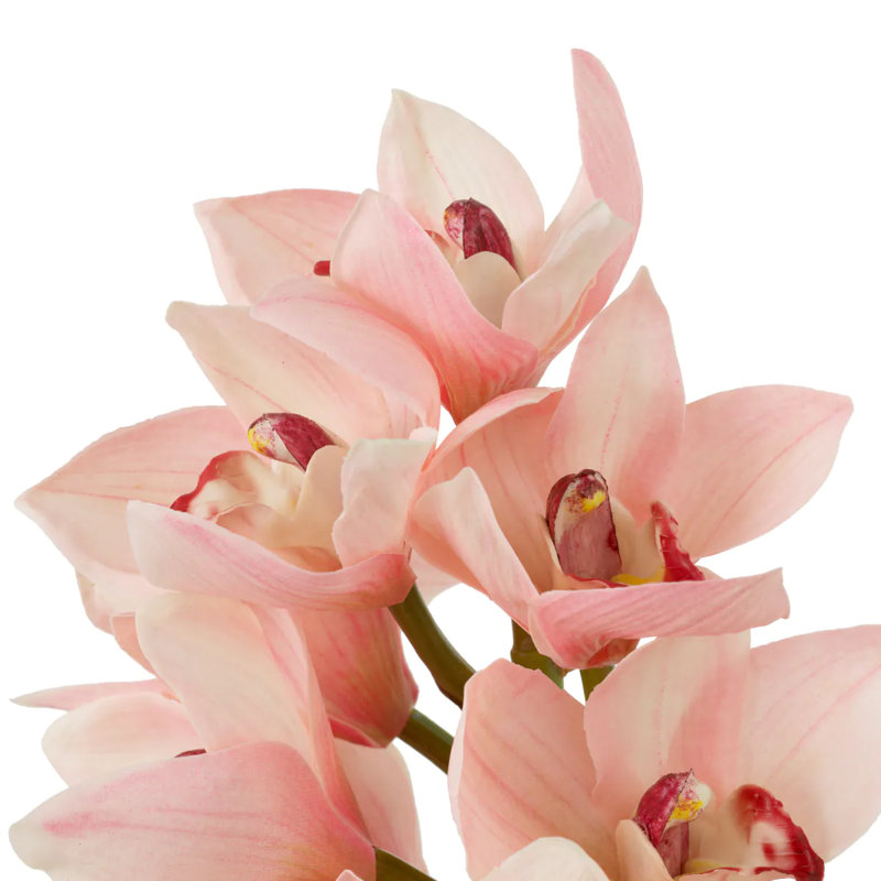 Bouquet Of Cymbidium Orchids Pink And Peach Tones Real Touch 36 Pcs/2Varieties