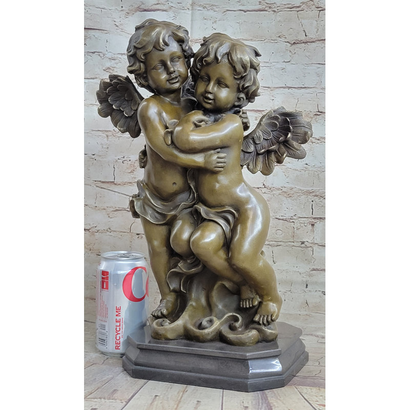 Hand Made Twin Brothers Puti Genuine Bronze Sculpture by Moreau Figurine
