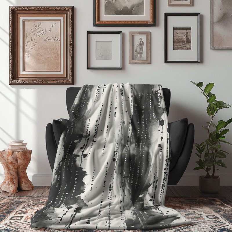 Cyber Code - 1 Piece Premium Sherpa Blanket, Twin