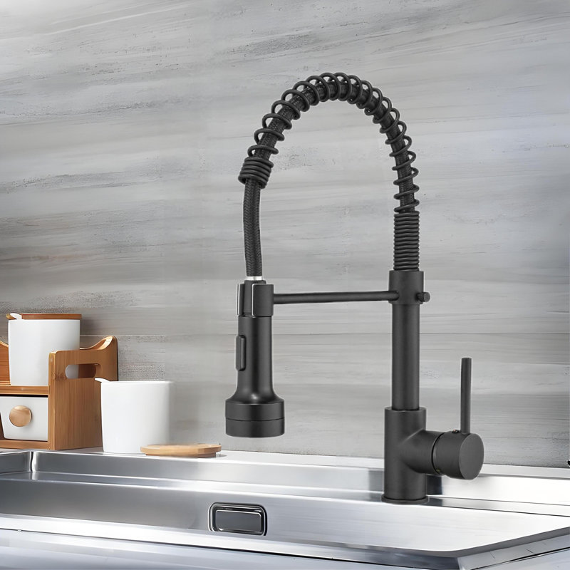 Led Kitchen Faucet With Pull Down Sprayer, Single Handle Single Lever Kitchen Sink Faucet 