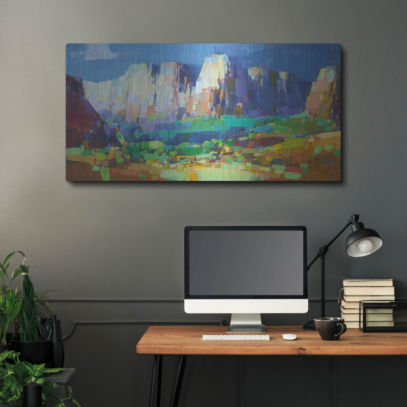 Ivy Bronx «Canyon Rock» par Vahe Yeremyan, art mural en métal, H 24 po x l 48 po
