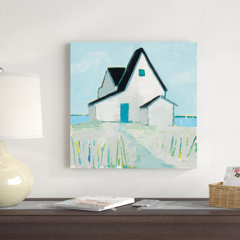 «Cottage by the Sea Neutral» par Phyllis Adams - peinture sur toile tendue, H 20 po x l 20 po x P 1,25 po