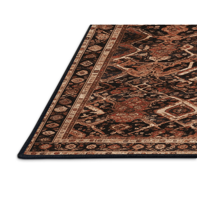 Machine Washable Turkish Brown Area Rug, Square 4'