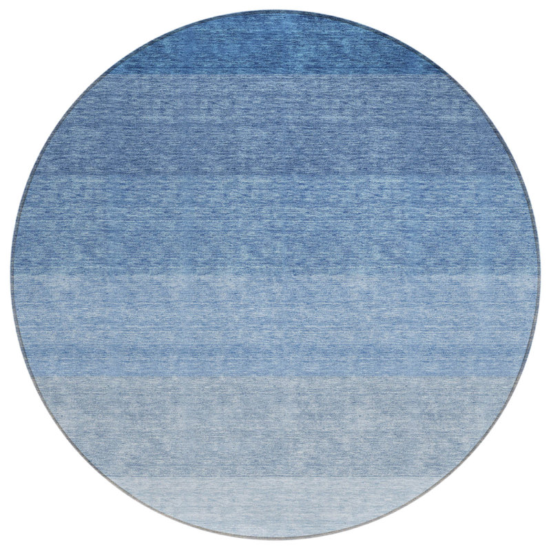 Tapis rond bleu 8 po
