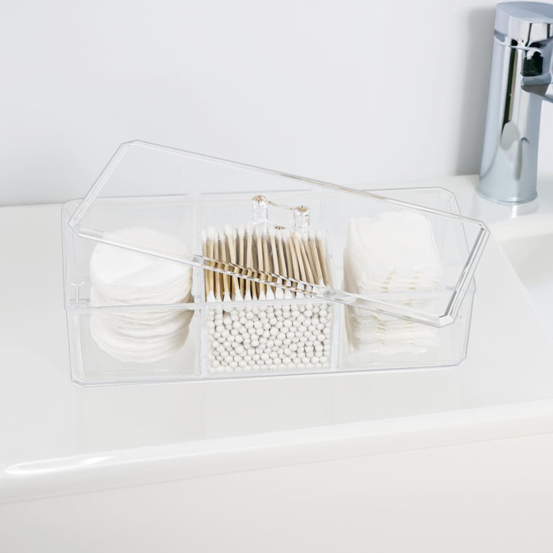 Waterproof Transparent Small Plastic Storage Box With 3 Compartments And Lid