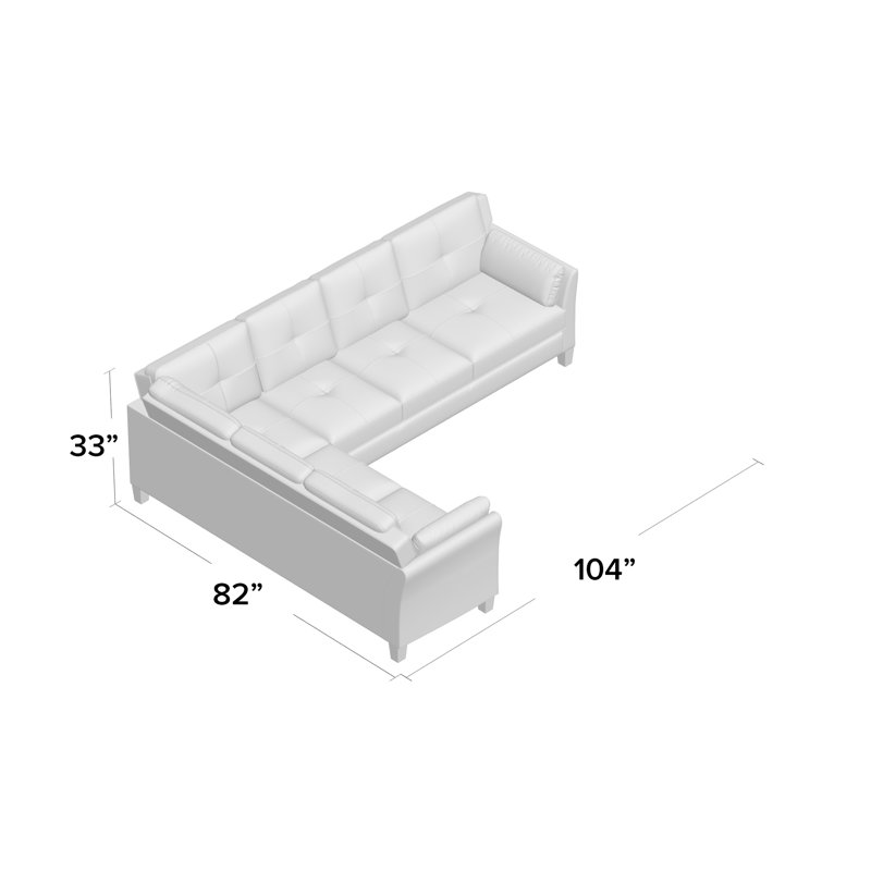 Sherlyn Faux Leather L-Shaped Sectional Left Hand Facing, Faux leather Mahogany Red