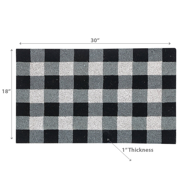Tapis de porte Coir Buffalo blanc, Noir / gris