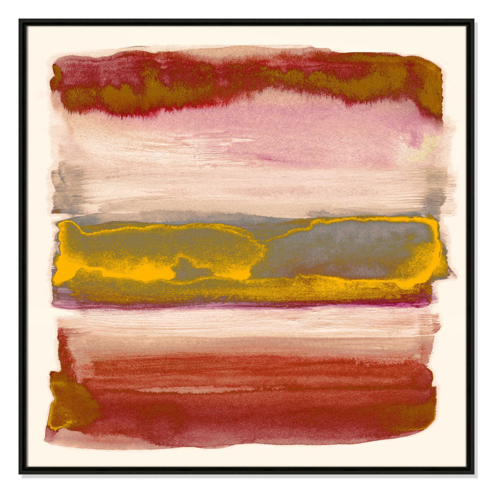 Yellow Sky II Print by Nan, 37.5" H x 37.5" W, Espresso