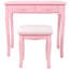 Ensemble de coiffeuse avec miroir et tabouret rembourré Pink Princess