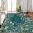 Washable 5x7 Rug, Blue Botanical Area Rugs for Living Room, Non-Slip Soft Rug for Bedroom, Vintage Low Pile Dining Room Floral Rug Carpet for Bedside Mud Room-341905353