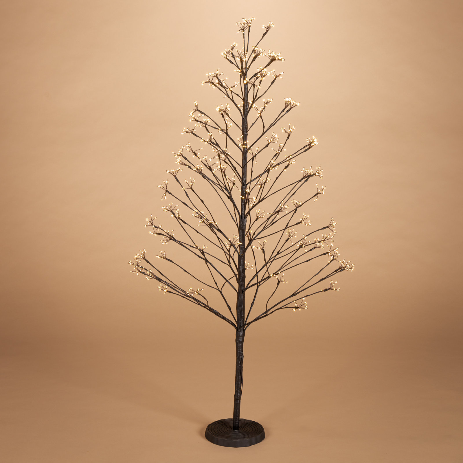 4 Foot Electric Lighted Black PVC Wrapped Micro LED Tree With Outdoor UL Adapter