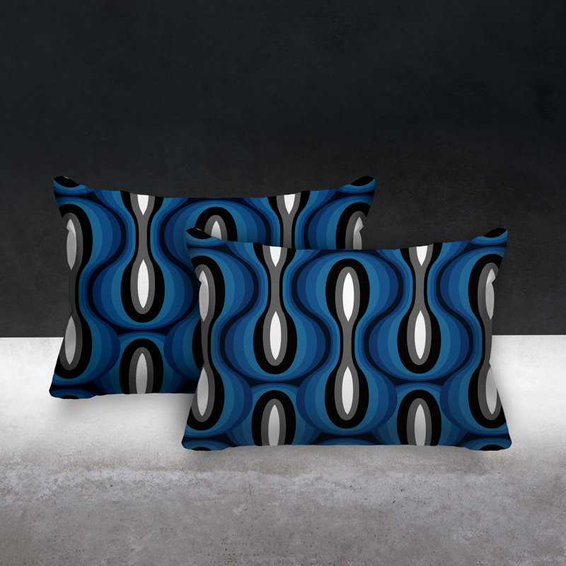 Outdoor Reversible Throw Pillow, Black