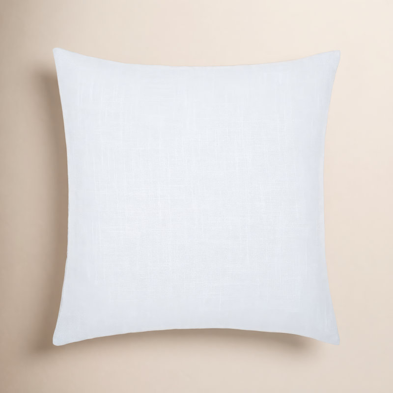 Gwyn Embroidered Cotton Pillow Cover, 18" x 18", Pale Blue/Mustard/Dusty Pink